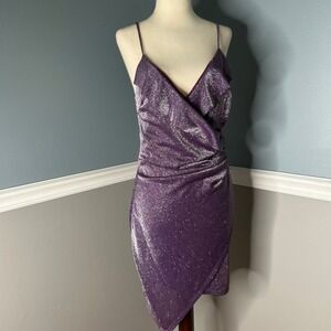 Windsor Purple Glitter Mini Dress Sleeveless Party‎ Cocktail Bodycon fairy
